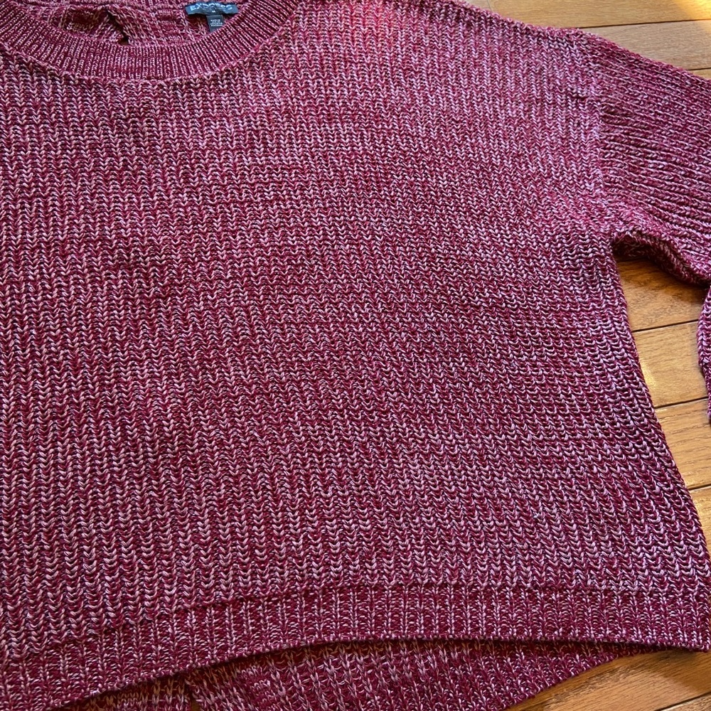 Express Cable Knit Split Back Pullover Sweater - image 8